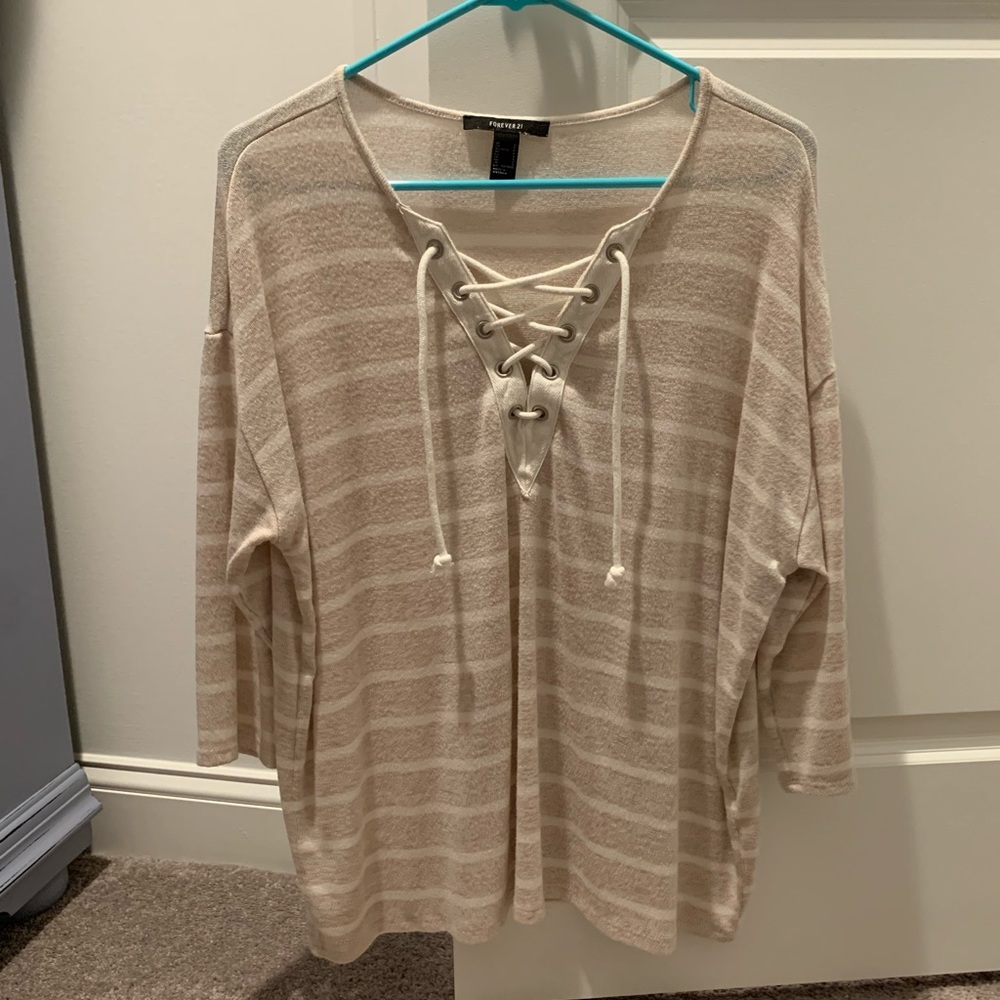 Striped criss cross top